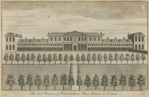 The East Prospect of Haberdashers Alms Houses by English School