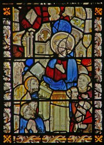 The east window depicting St Peter preaching