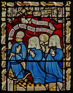 The east window depicting donors by English School