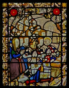 The east window depicting donors - Garnysh family by English School