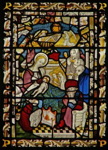 The east window depicting the Adoration of the Shepherds