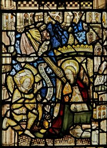 The east window depicting the Annunciation by English School