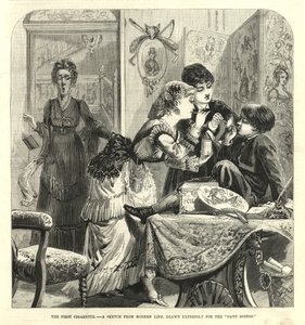 The First Cigarette; A Sketch from Modern Life by English School
