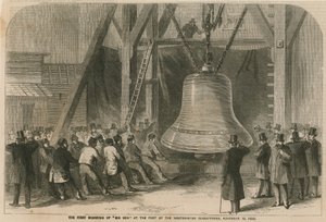 The first sounding of Big Ben at the foot of the Westminster Clock Tower