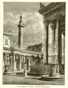 The Forum and Column of Trajan by English School