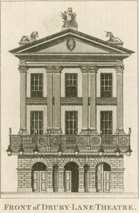 The front of Drury Lane Theatre, London by English School