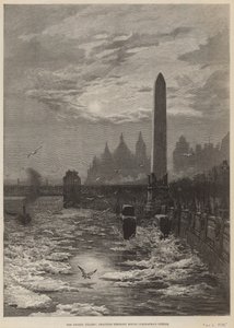 The Frozen Thames - Seagulls Circling Round Cleopatra