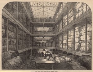 The Great Wool-Floor at the London Docks by English School