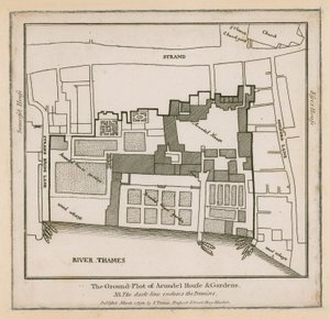 The Ground Plot of Arundel House and Gardens by English School