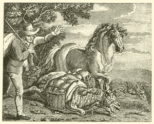The Horse and the Loaded Ass by English School