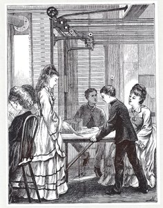The instruments for carrying messages at the Post Office Telegraph Headquarters, Telegraph Street, London, from The Graphic, 1871 by English School