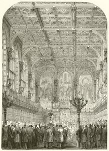 The Interior of the House of Lords by English School