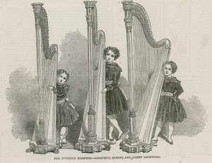 The Juvenile Harpists - Adolphus, Ernest and Fanny Lockwood by English School