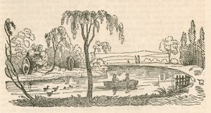 The Lake at Hornsey Wood House, London by English School