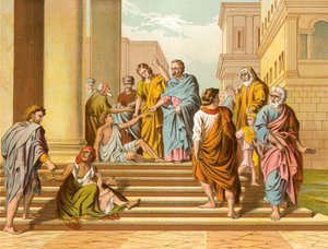 The Lame Man Healed by Peter and John by English School