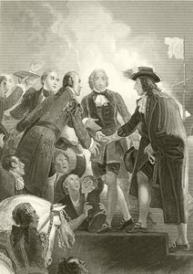 The Landing of William III at Torbay by English School