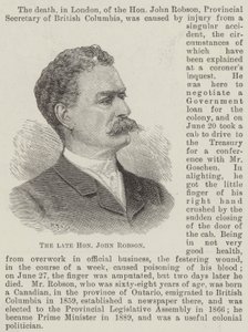 The late Honourable John Robson by English School