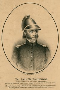 The late Mr Braidwood, Superintendent of the London Fire Brigade by English School