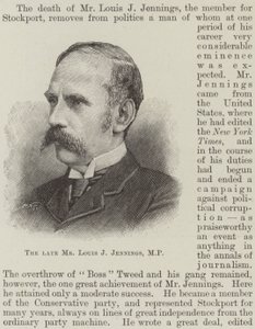 The Late Mr. Louis J. Jennings, MP by English School