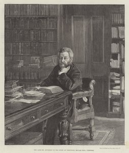 The late Mr Spurgeon in his Study at Westwood, Beulah Hill, Norwood by English School