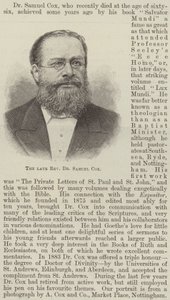 The Late Reverend Dr. Samuel Cox by English School