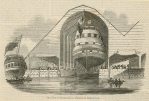 The Launch of the Boscawen at Woolwich by English School