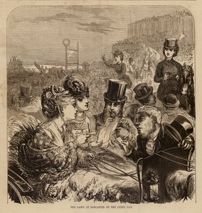 The lawn at Doncaster on the Leger Day by English School