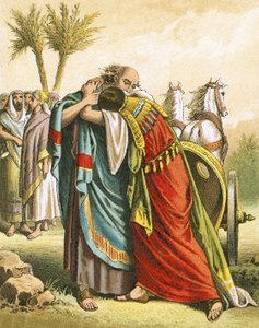 The Meeting of Jacob and Joseph by English School