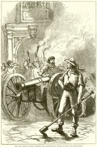 The mob firing Cannon before the Court-House where McLeod was imprisoned