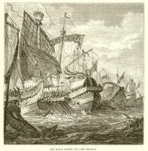 The naval battle off Cape Pelorus