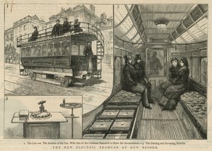 The New Electric Tramcar at Kew Bridge by English School