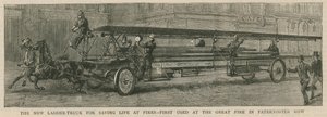 The new ladder truck for saving life at fires, first used at the great fire in Paternoster Row by English School