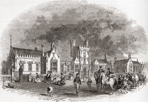 The Old Bedford School, as Rebuilt in the Late 19th Century, from Old England: A Pictorial Museum, pub. 1847 by English School