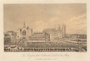 The Procession from Westminster Hall to the Abbey by English School