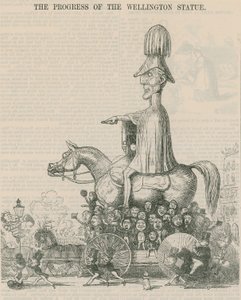 The progress of the Wellington Statue, cartoon by English School