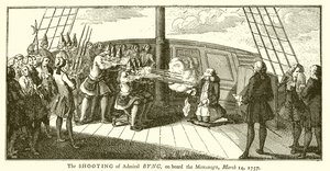 The Shooting of Admiral Byng, on Board the Monarque, 14 March 1757 by English School