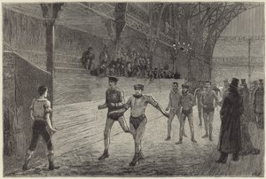 The six days pedestrian match at the Agricultural Hall by English School