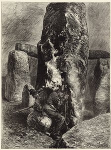 The Stragglers at Stonehenge by English School