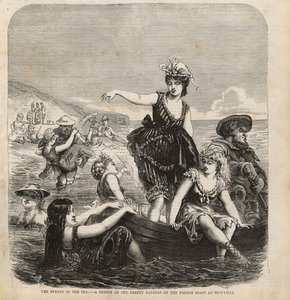 The sirens of the sea, a sketch of the pretty bathers on the French coast at Trouville by English School