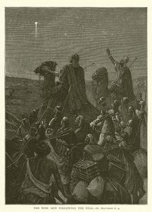 The wise men following the Star, St Matthew II, 9 by English School