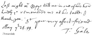 Thomas Gale by English School