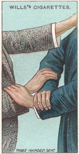 Three-handed seat, no.21 from the First Aid series of Wills Cigarettes cards, 1913 by English School