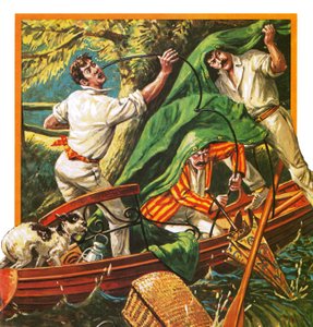 Three Men in a Boat by English School