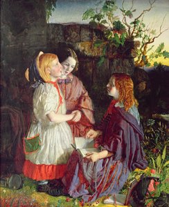Three Young Girls in a Landscape, c.1860 by English School