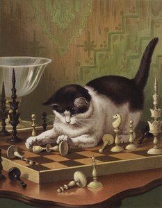 Tib Playing at Chess by English School