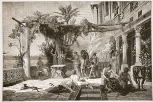 Tiberius at Capreae by English School