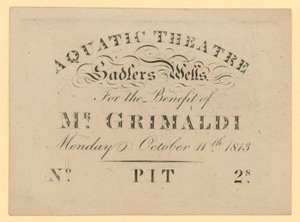 Ticket for the Aquatic Theatre, for the Benefit of Mr. Grimaldi, 11 October 1813 by English School