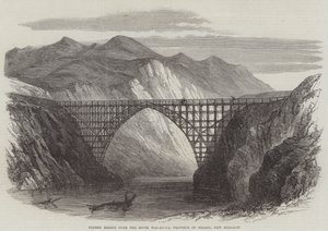Timber Bridge over the River Wai-Au-Ua, Province of Nelson, New Zealand by English School