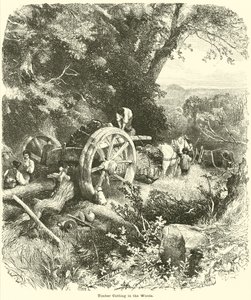 Timber Cutting in the Woods by English School