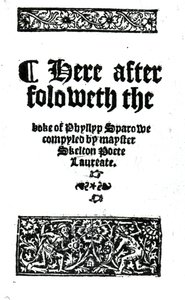 Title Page for The Boke of Phyllyp Sparowe by John Skelton, published c.1550 by English School